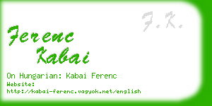 ferenc kabai business card